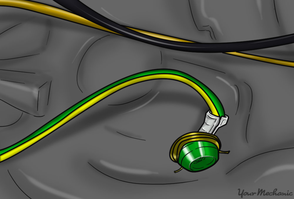 7 - How to Install a Car Volt Amp Gauge - Showing a ground wire bolted to the body of the vehicl.jpg